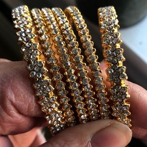 Six piece golden bracelet set!